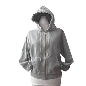 Brandy Melville Christy Hoodie Gray Zip-Up Hooded Sweatshirt Size Small